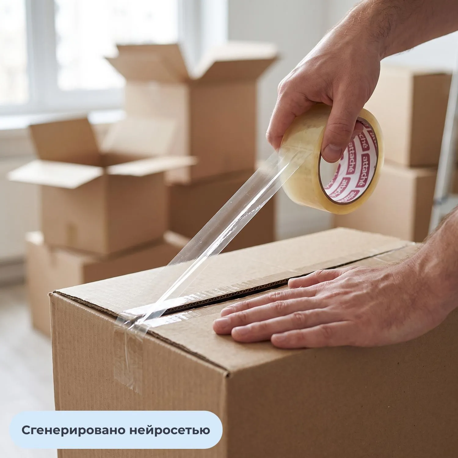 Клейкая лента односторонняя упаковочная Attache 50 мм x 50 м 40 мкм прозрачная - Image 2