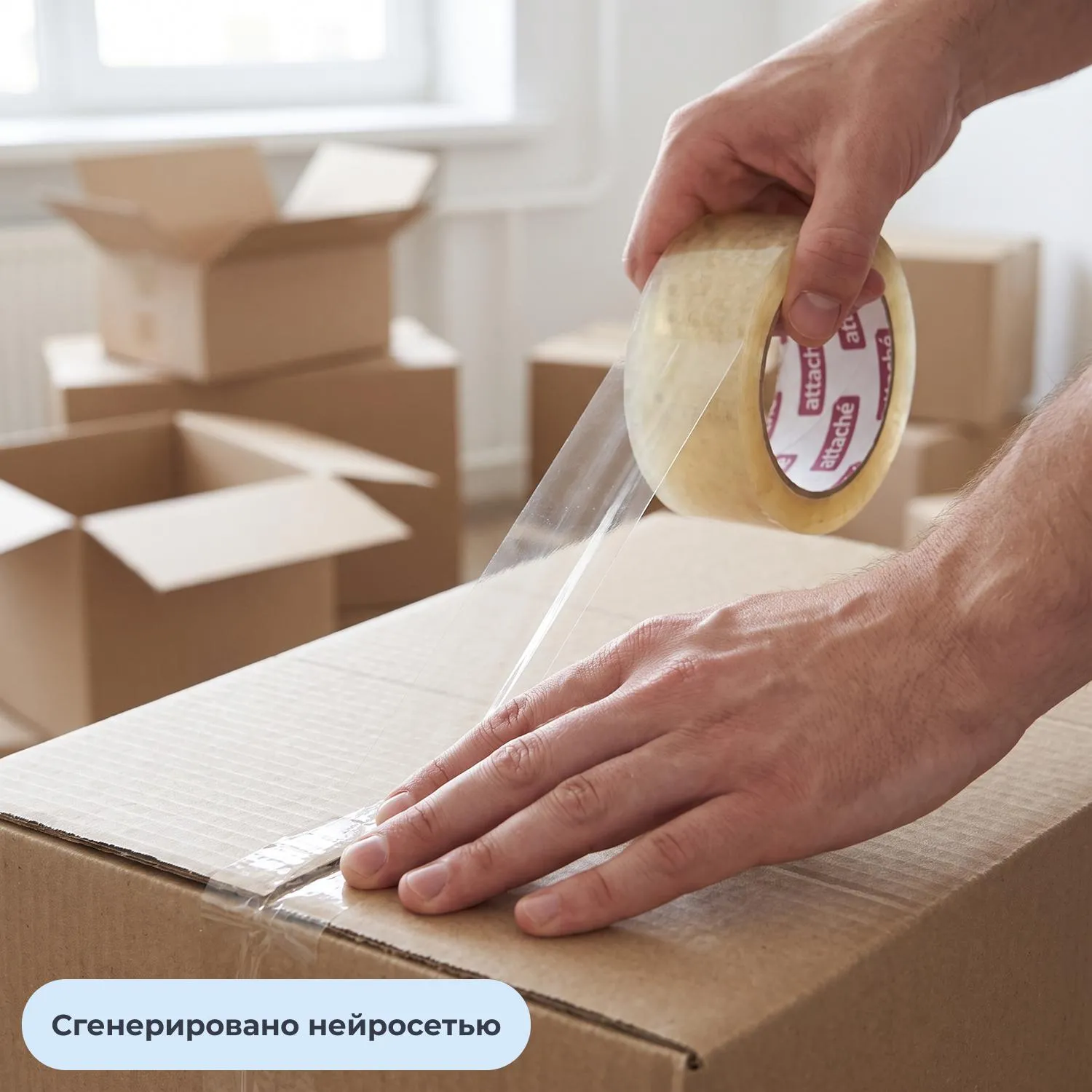 Клейкая лента односторонняя упаковочная Attache 48 мм x 80 м 45 мкм прозрачная - Image 2