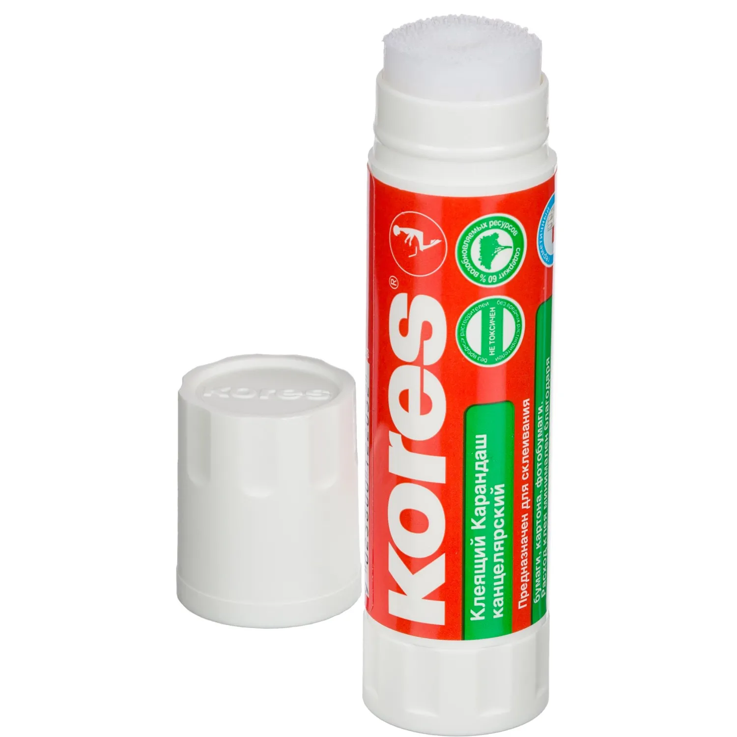Клей-карандаш Kores бесцветный, мягкий для бумаги и ткани - Image 6