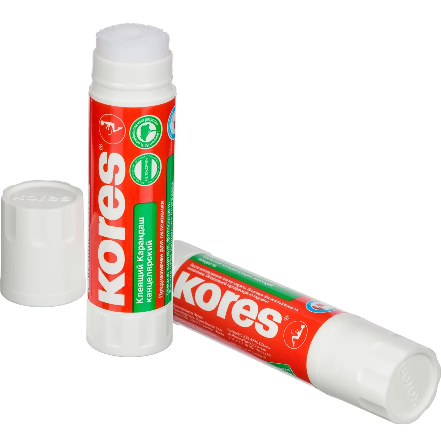 Клей-карандаш Kores бесцветный, мягкий для бумаги и ткани - Image 7