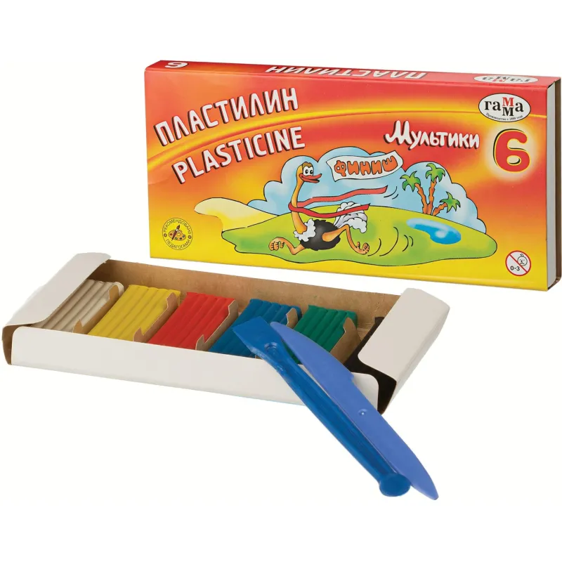 Пластилин классический Гамма Мультики 6 цветов 120 грамм - Image 2