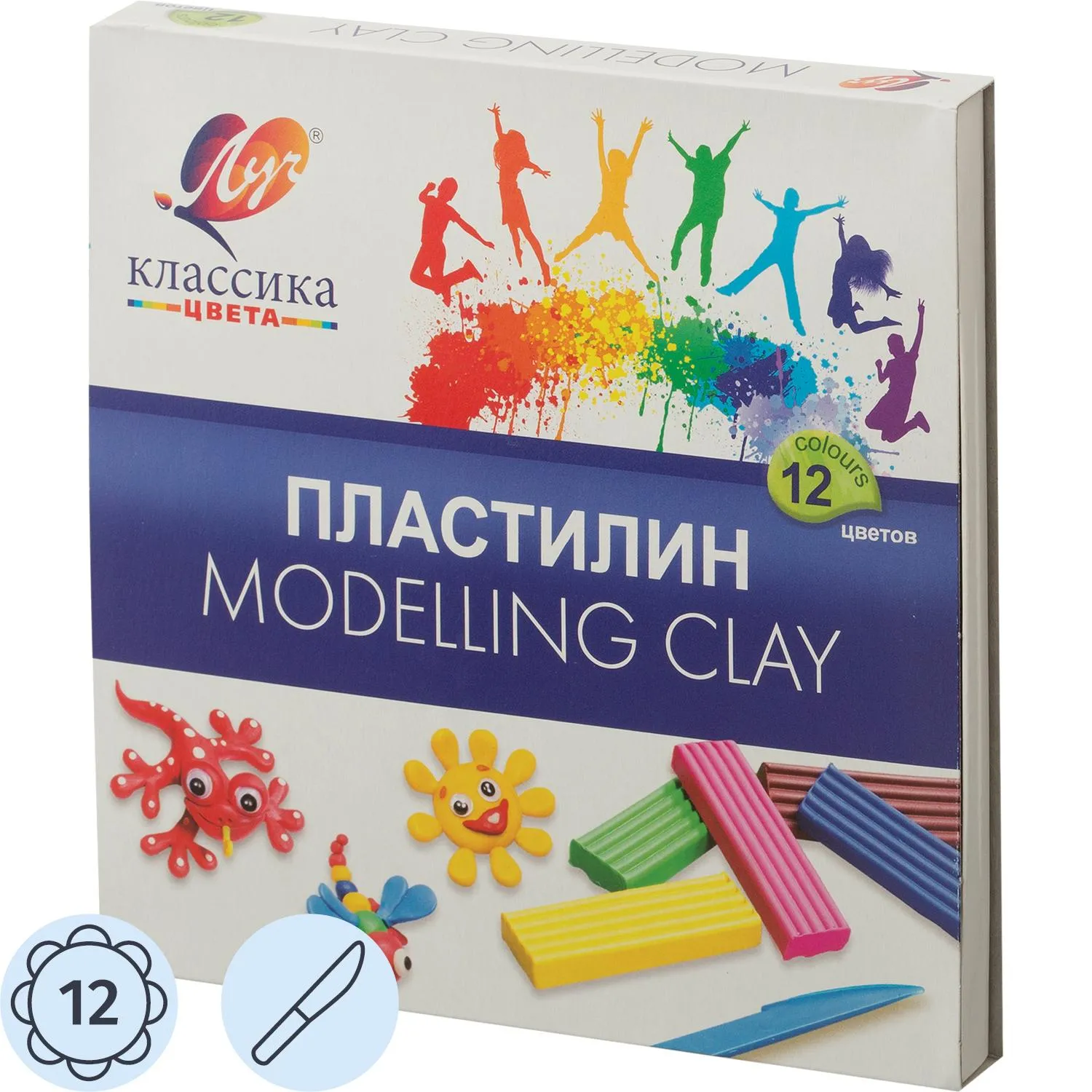 Пластилин классический Луч Классика 12 цветов 240 грамм
