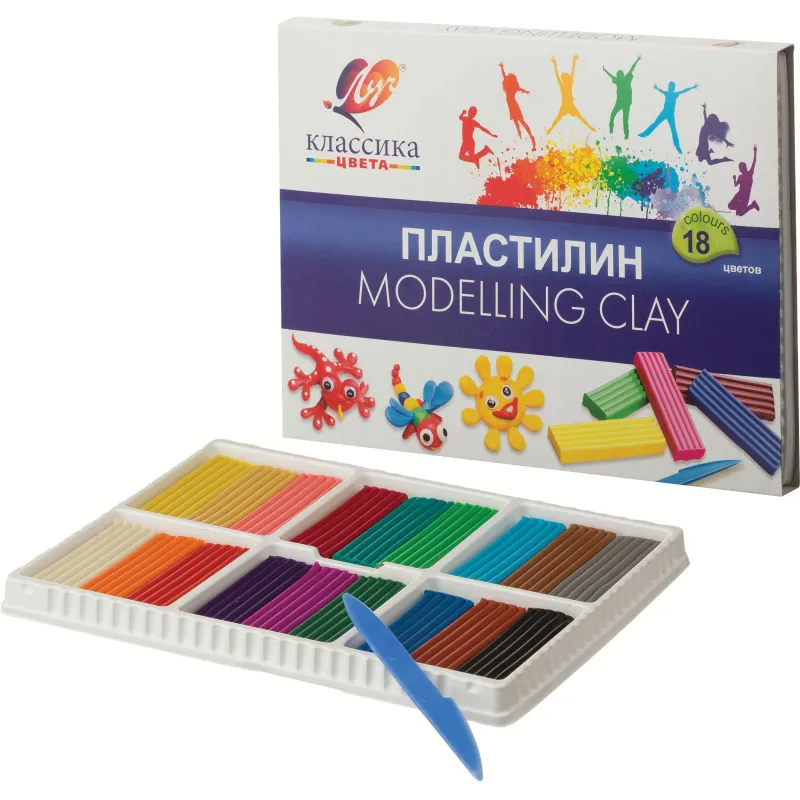 Пластилин классический Луч Классика 18 цветов 360 грамм - Image 2