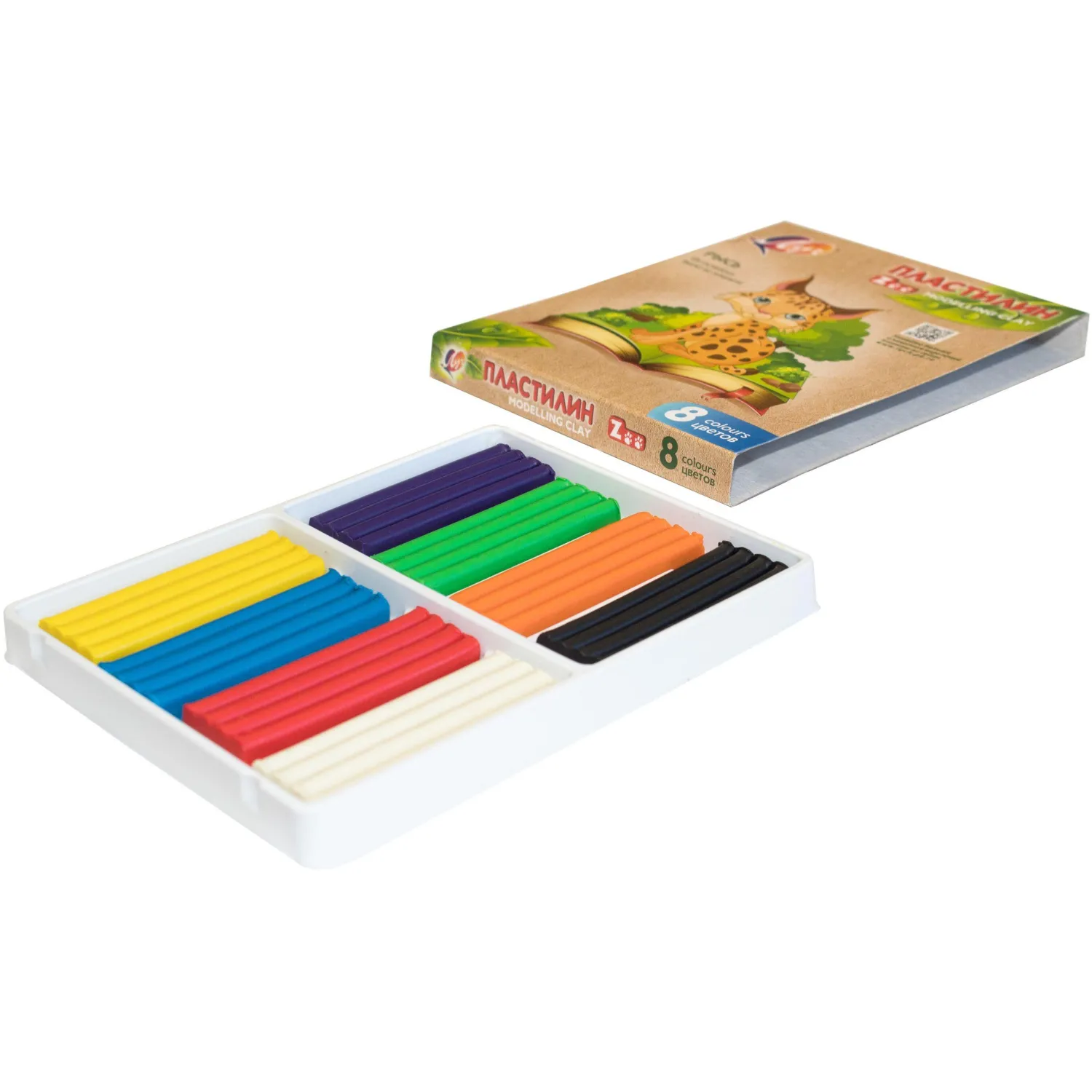 Пластилин классический Луч Zoo 8 цветов 120 грамм - Image 2