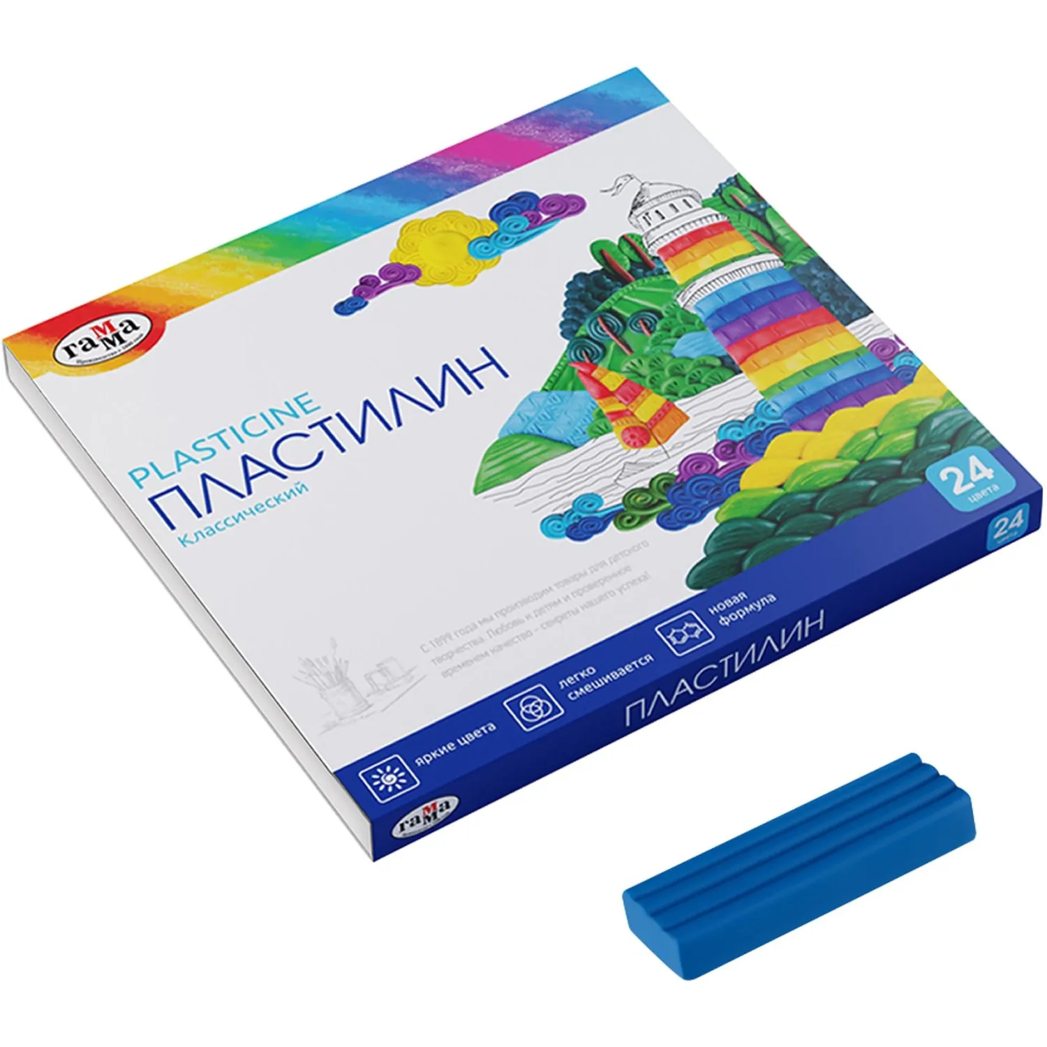 Пластилин классический Гамма Классический 24 цвета 480 грамм - Image 3