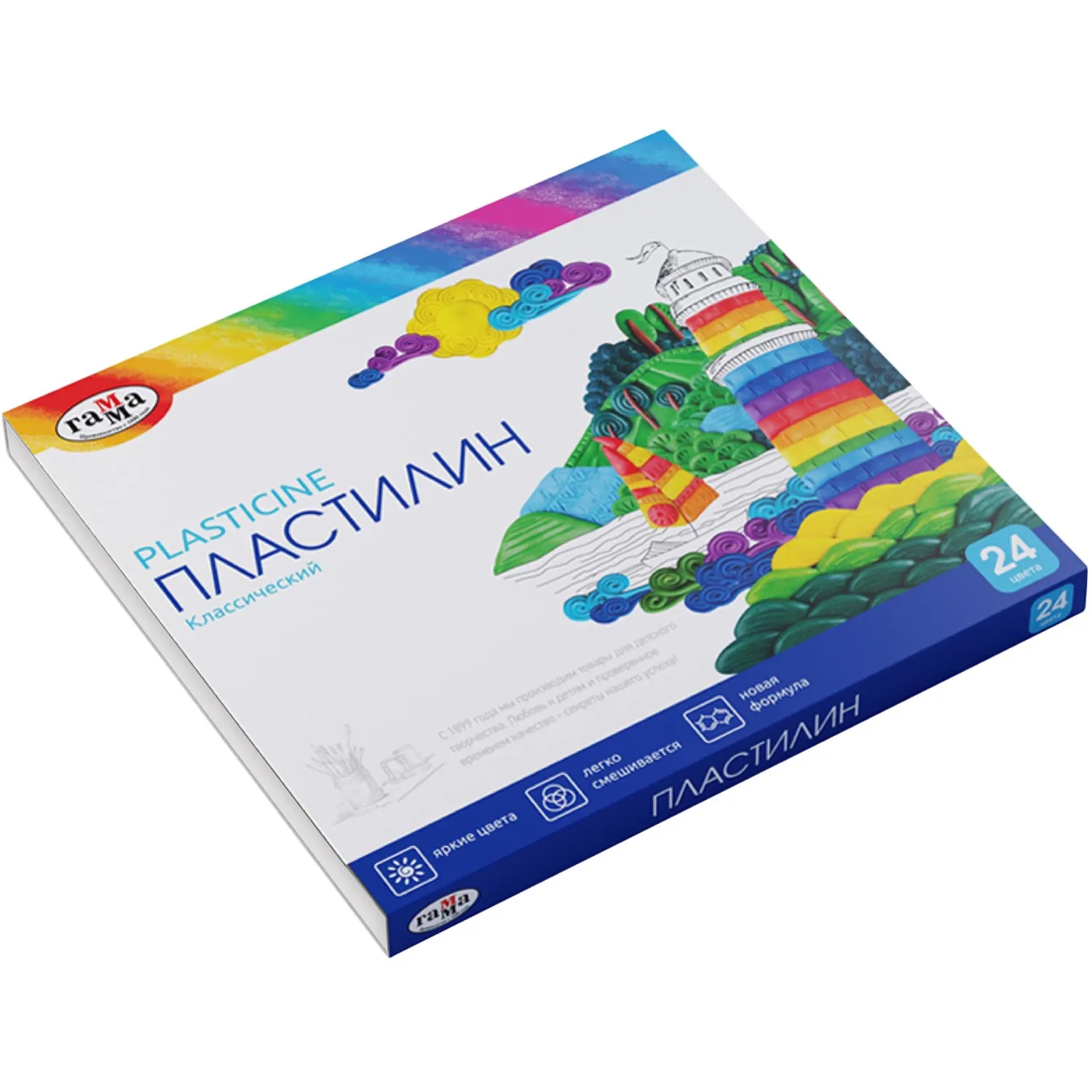 Пластилин классический Гамма Классический 24 цвета 480 грамм - Image 7