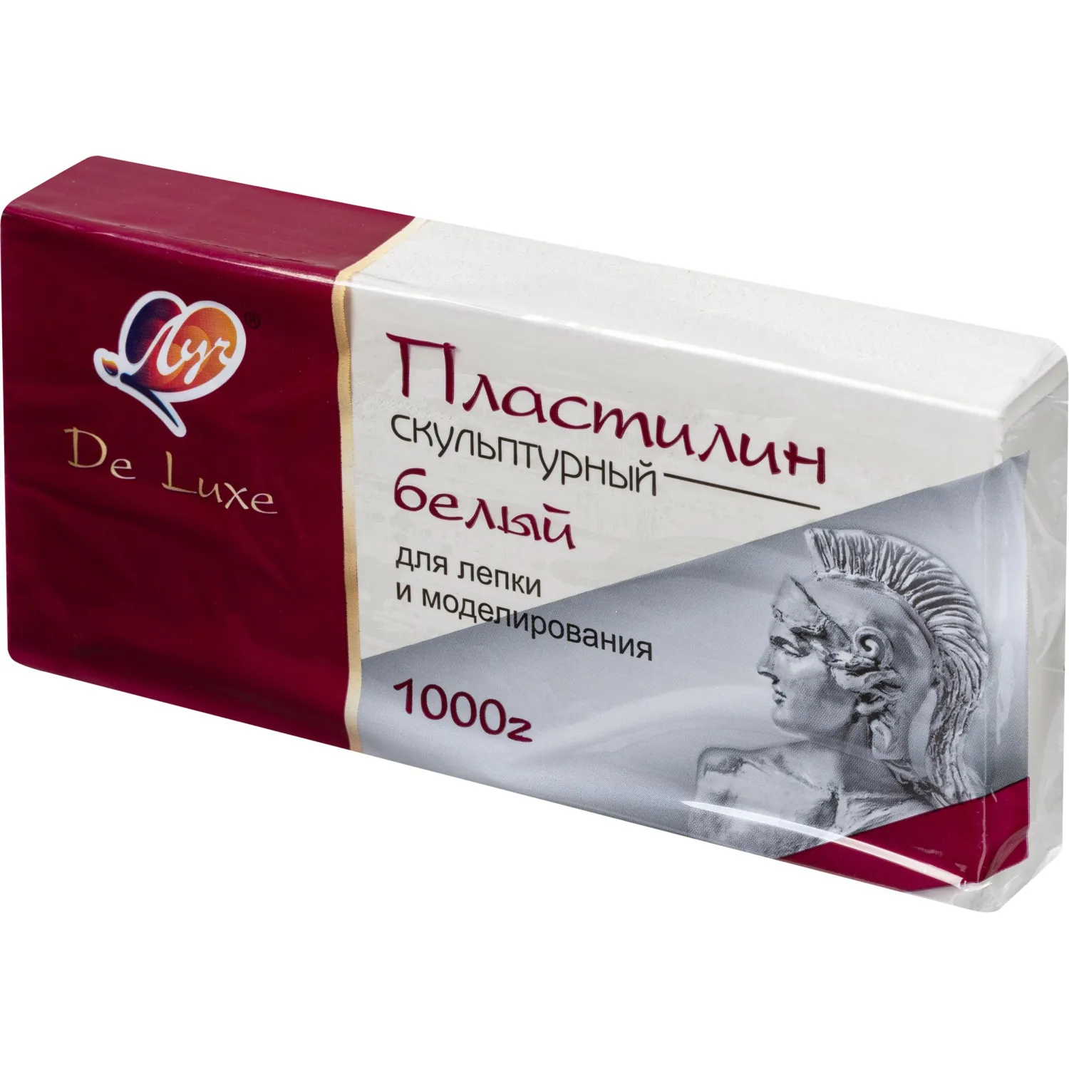 Пластилин скульптурный твёрдый Луч De Luxe белый 1000 грамм