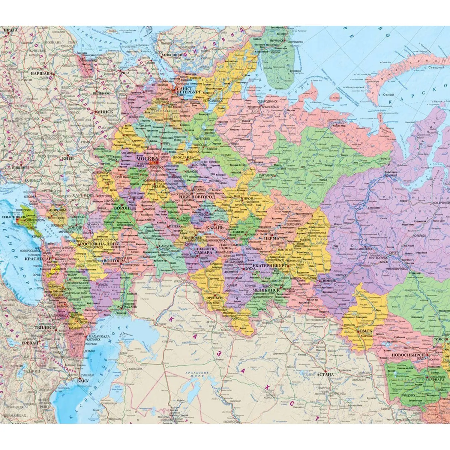 Карта России политико-административная 1:5 500 000 настенная 160x102 см - Image 2