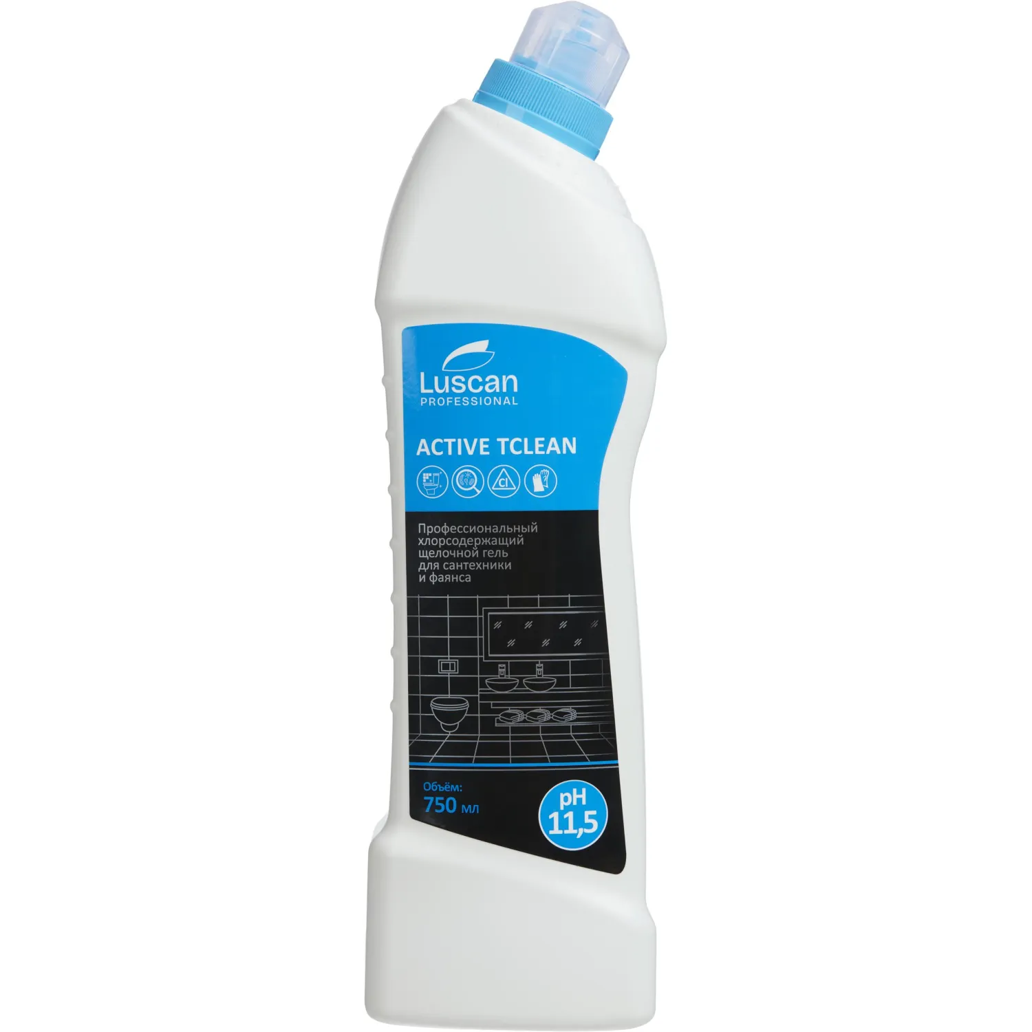 Средство для сантехники чистящее Professional Active Тclean 0.75 л гель с хлором