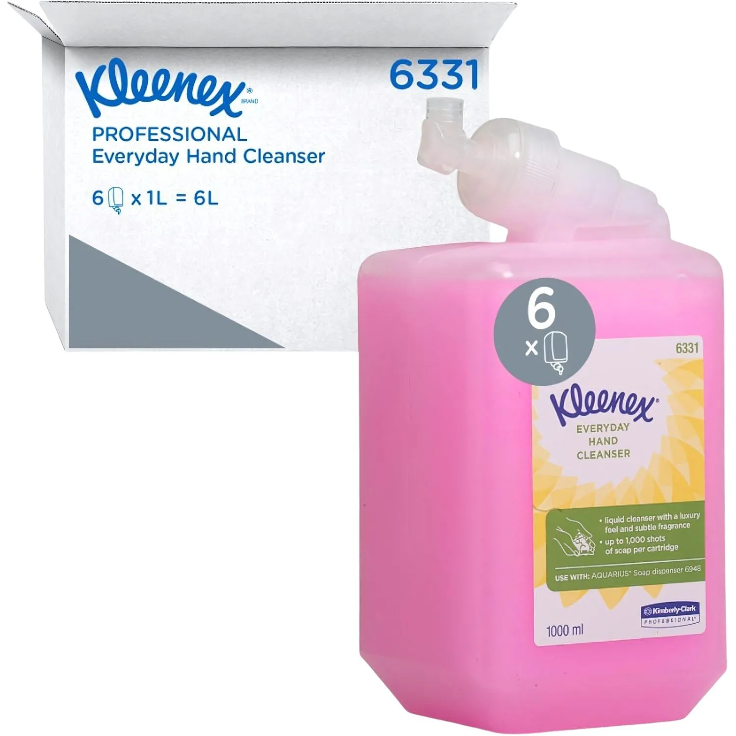Картридж с жидким мылом для рук Kleenex Everyday Use 6331 1000 мл (6 штук в упаковке) - Image 2
