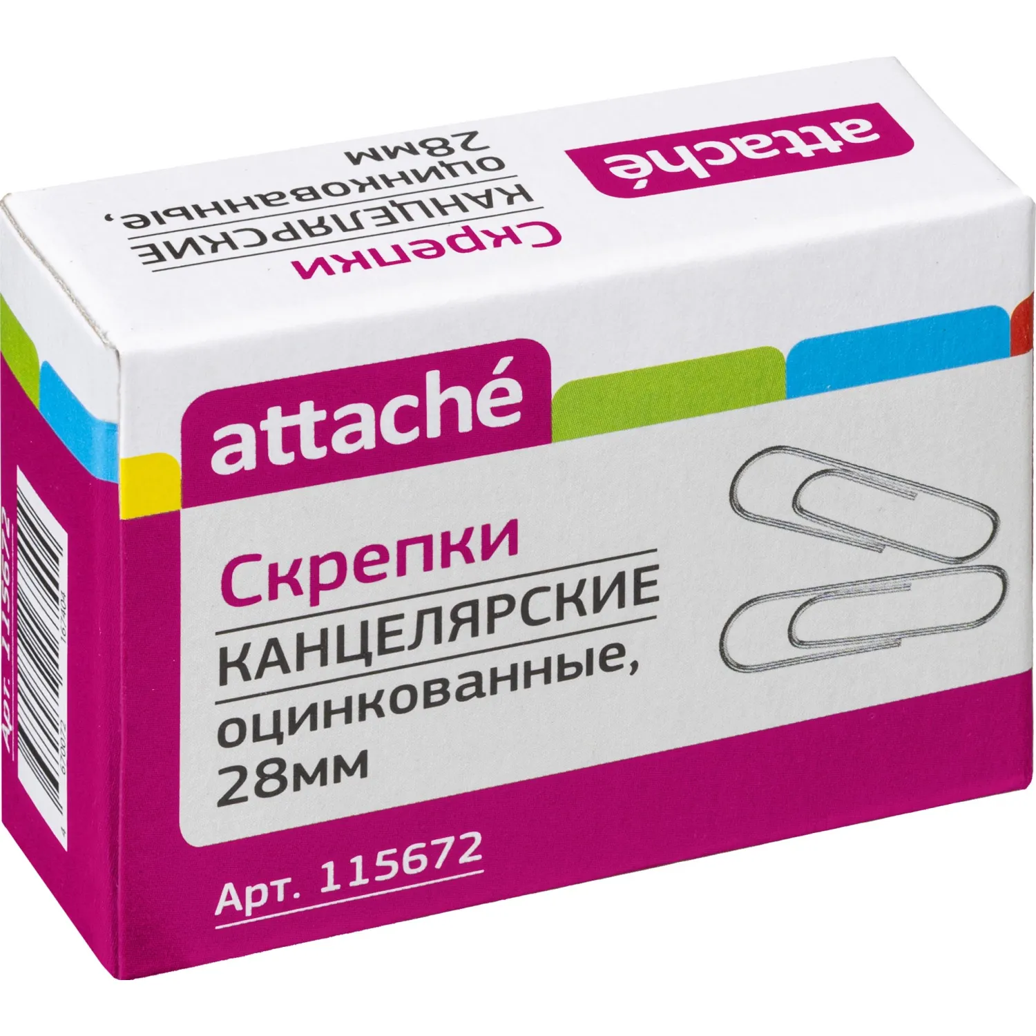 Скрепки Attache 28 мм оцинкованные овальные, 100 шт. Надежные для офиса и дома - Image 2