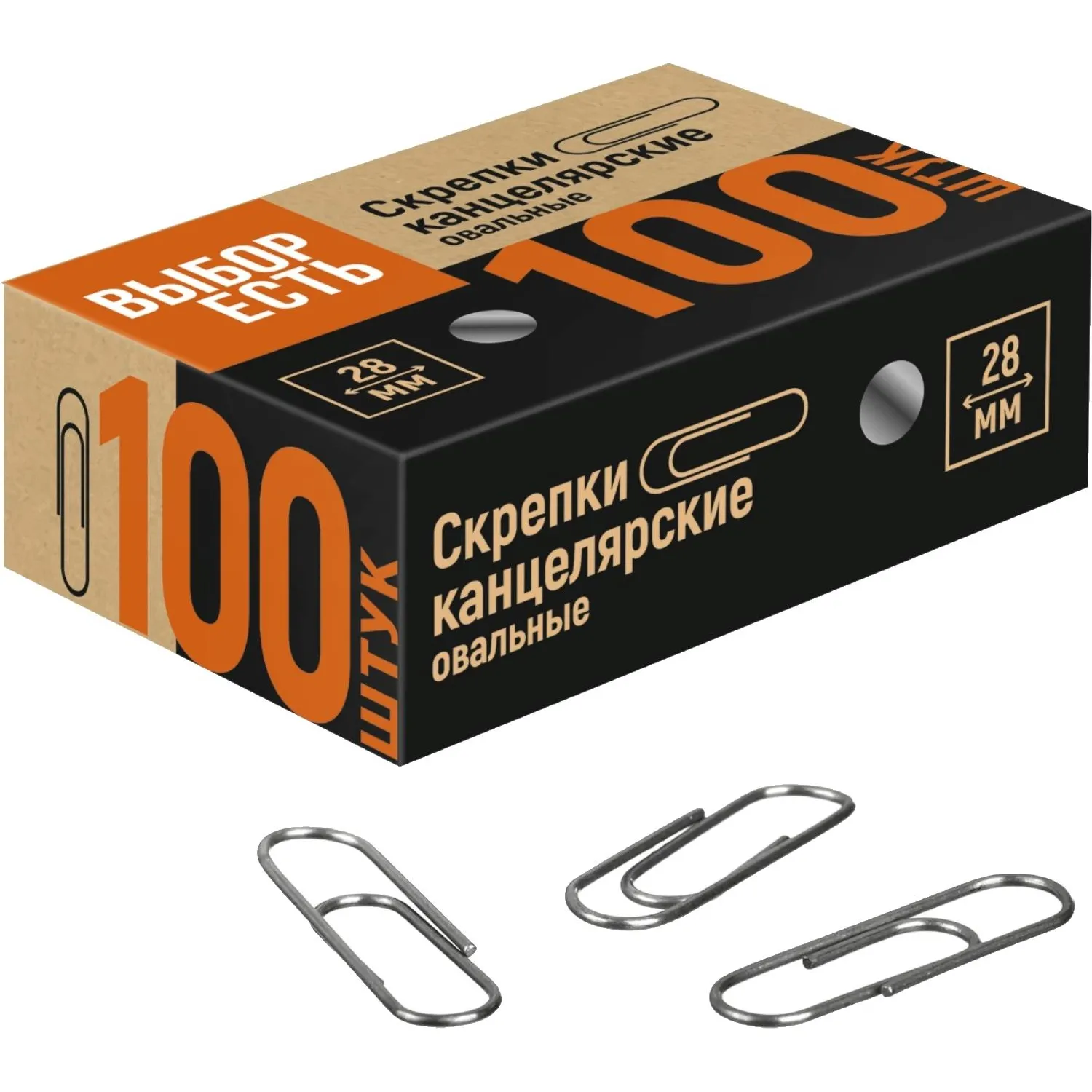металлические скрепки 28 мм Выбор Есть, 100 шт/пачка - Image 2
