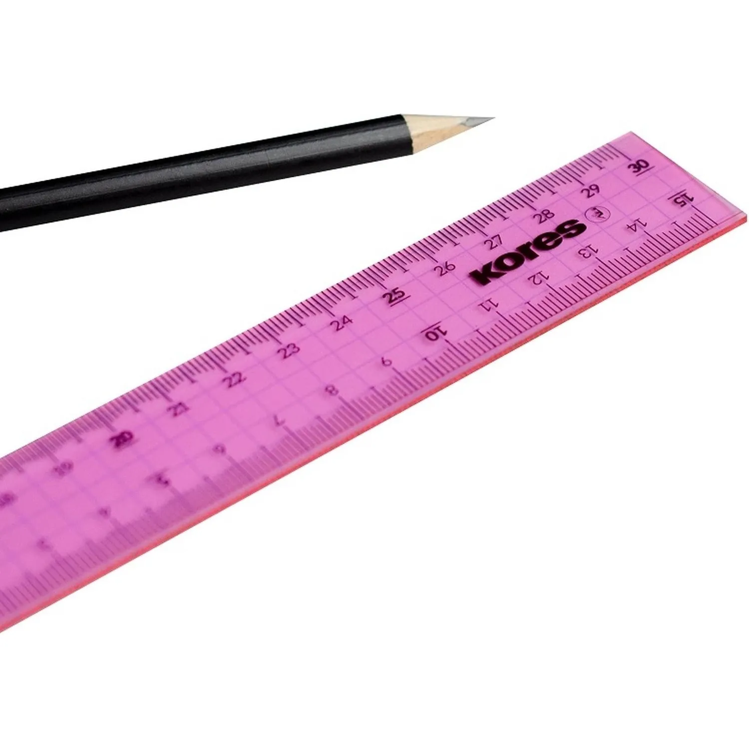 Линейка Kores 30 см пластиковая прозрачная - Image 8