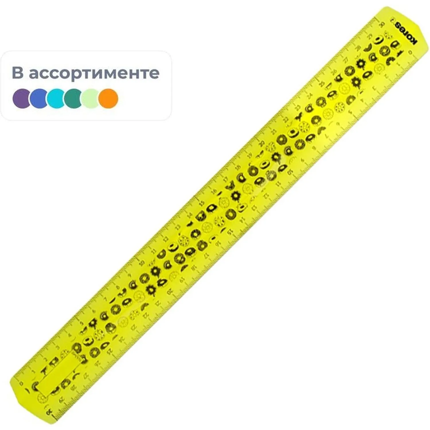 Линейка Kores 30 см пластиковая повышенной гибкости - Image 2