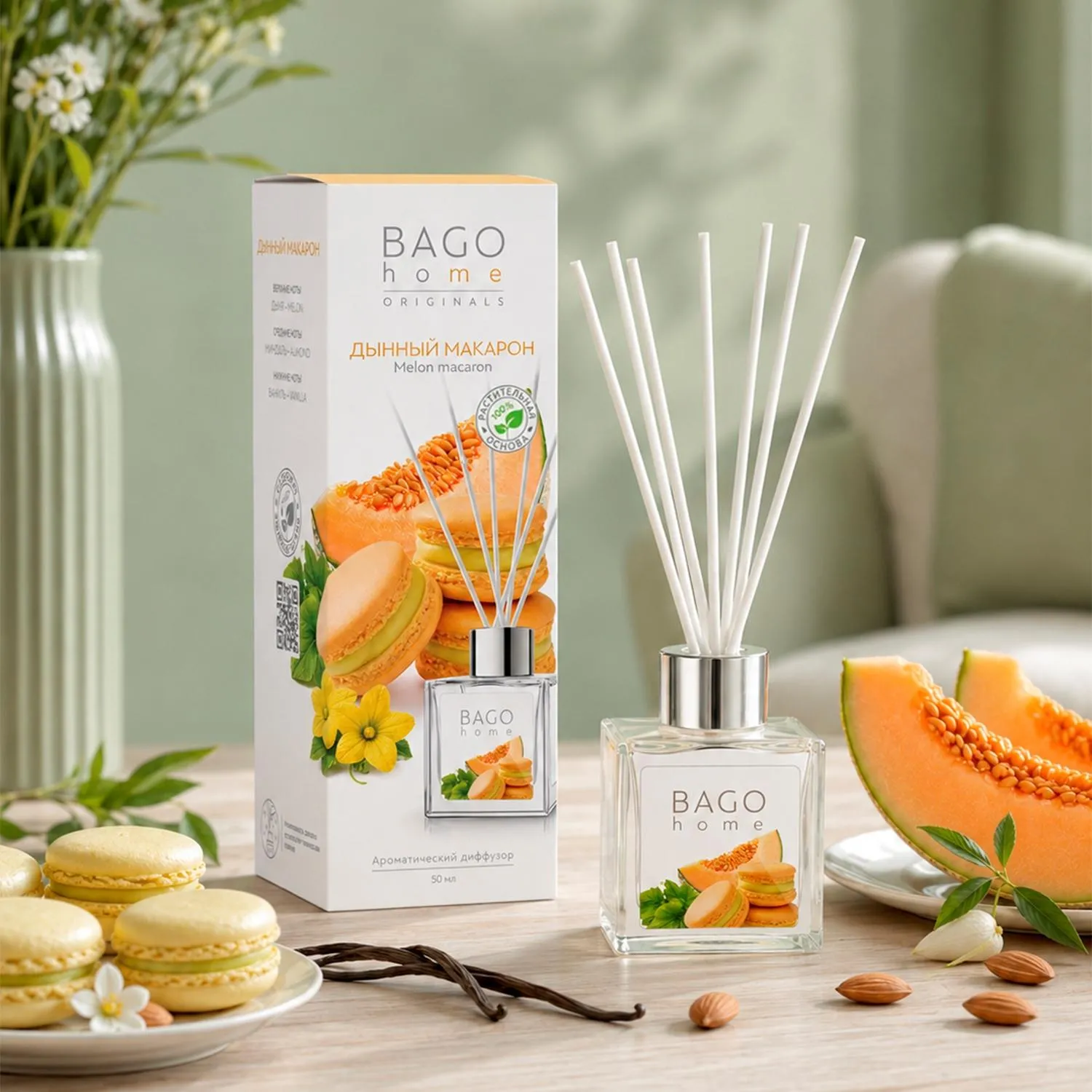 Аромадиффузор Bago home Ориджиналс Дынный макарон 50 мл - Image 6