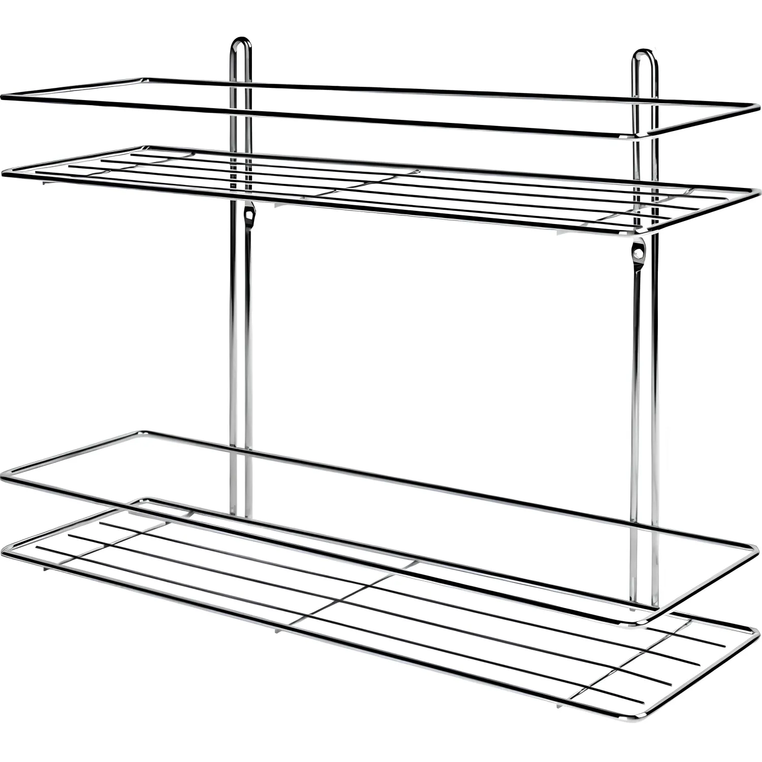 Полка для ванной 2-ярусная прямая 40x11x28 см