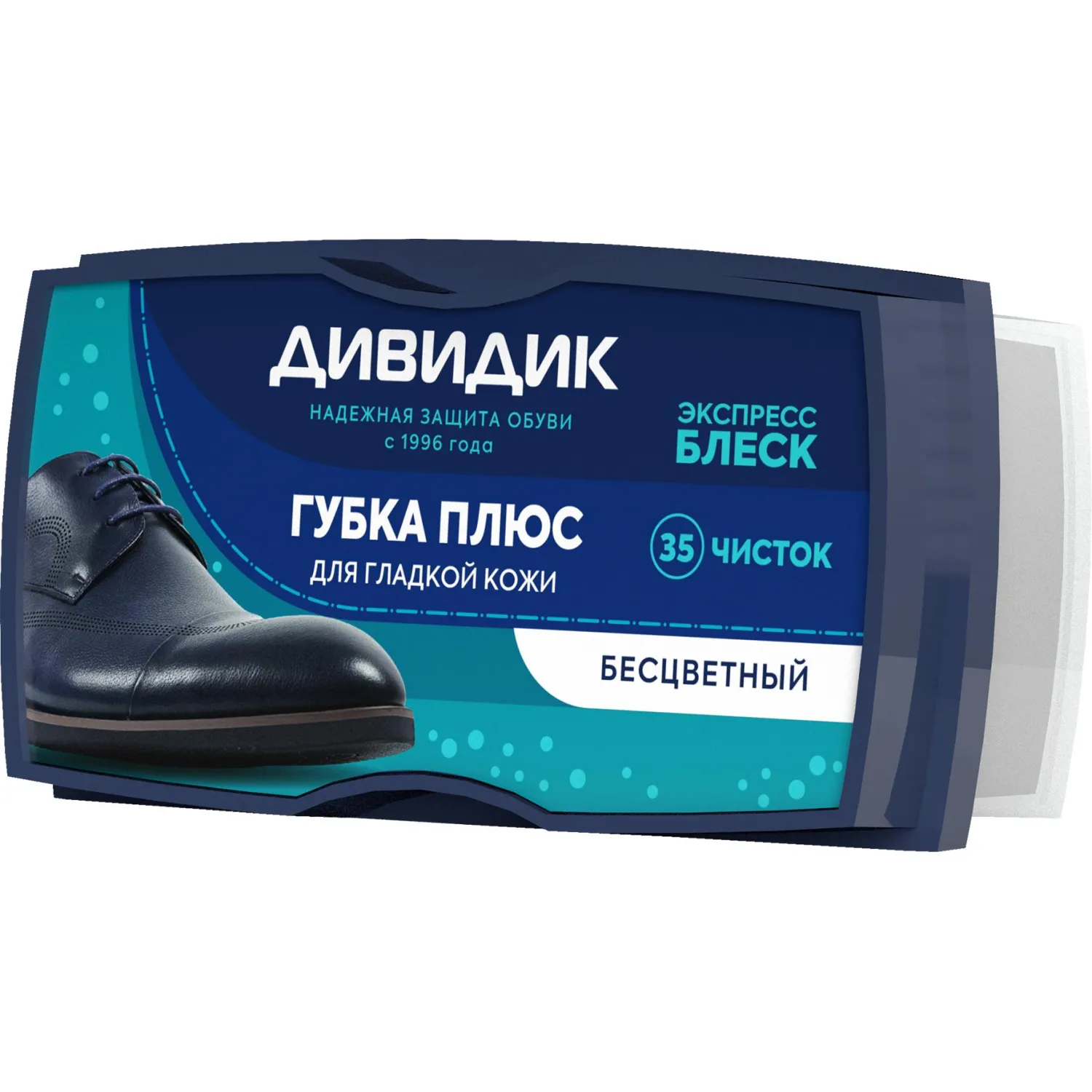 Губка для обуви Плюс бесцветная для гладкой кожи